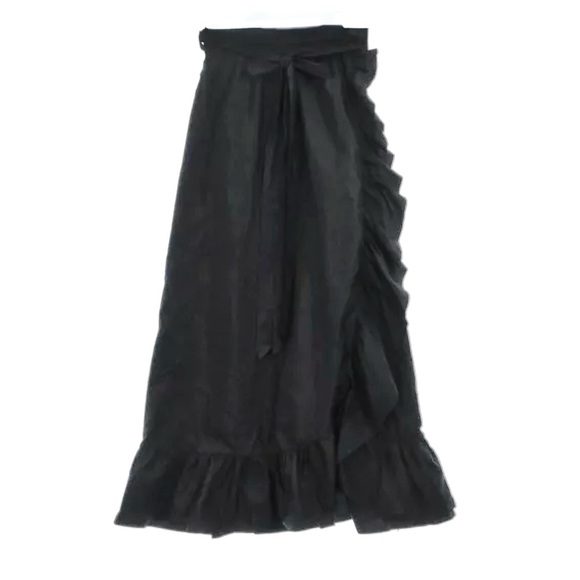 ISABEL MARANT • Isabel Marant Etoile Black Linen Tempster Wrap Skirt - Picture 8 of 9